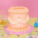 Vintage Cake - Tonal Colour by Crumbs & Doilies with hand-piped Swiss Meringue icing and decorative swirls.